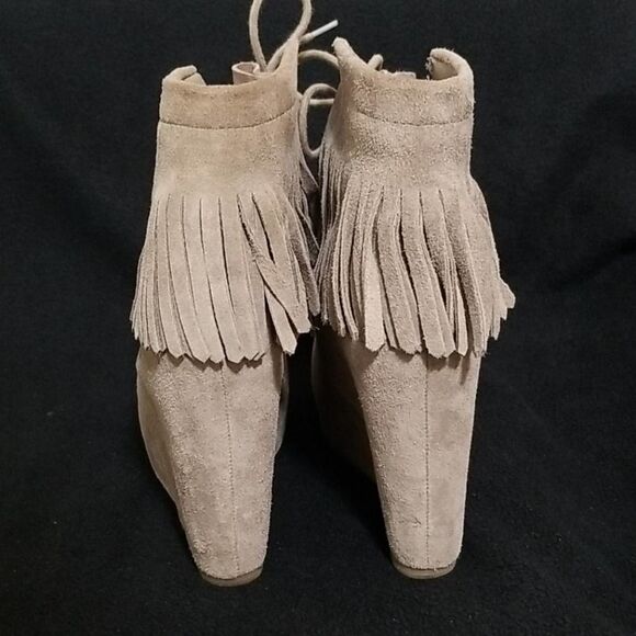 Steve Madden Moccasin Wedge Lace-up Bootie 6.5m - Picture 5 of 7